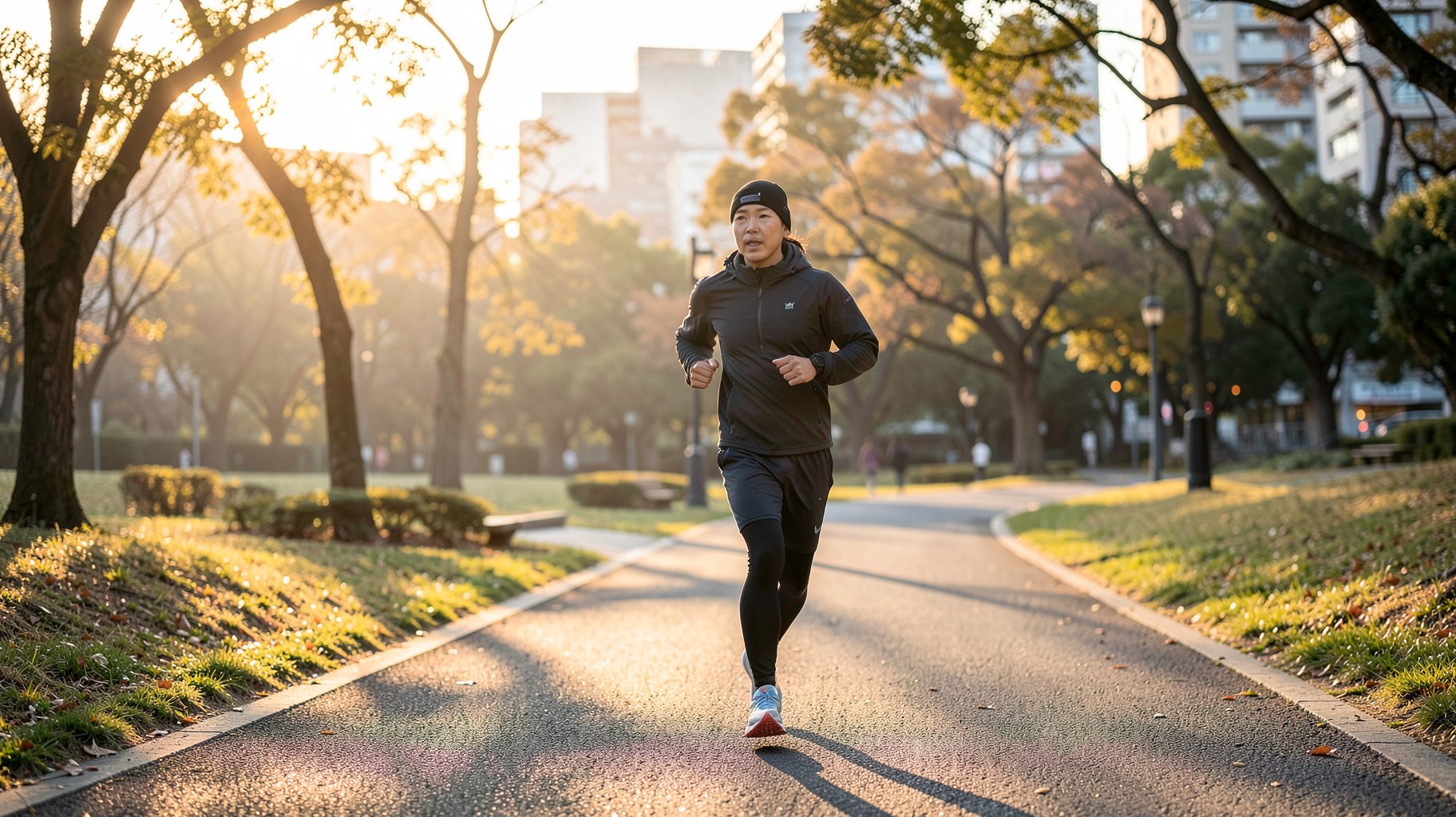 自宅で有酸素運動としてウォーキングマシンを使う様子